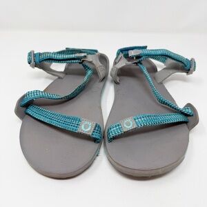 Xero Z-Trail EV Blue Gray Barefoot Recovery Sandals Strappy Size 7 US